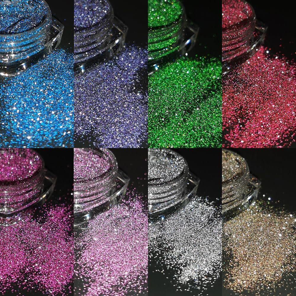6 Jars Mermaid Chrome Nail Art Powder Aurora Mirror Holographic Manicure Glitter