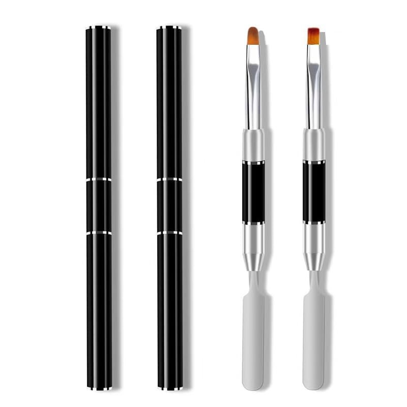 2 Pcs Polygel Brush and Picker Dual-Ended 2-In-1 Nail Brush Slice Tool