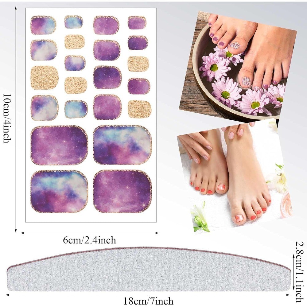 264 Pieces Nail Art Stickers Kit, Self-Adhesive Full Nail Wraps with Glitter