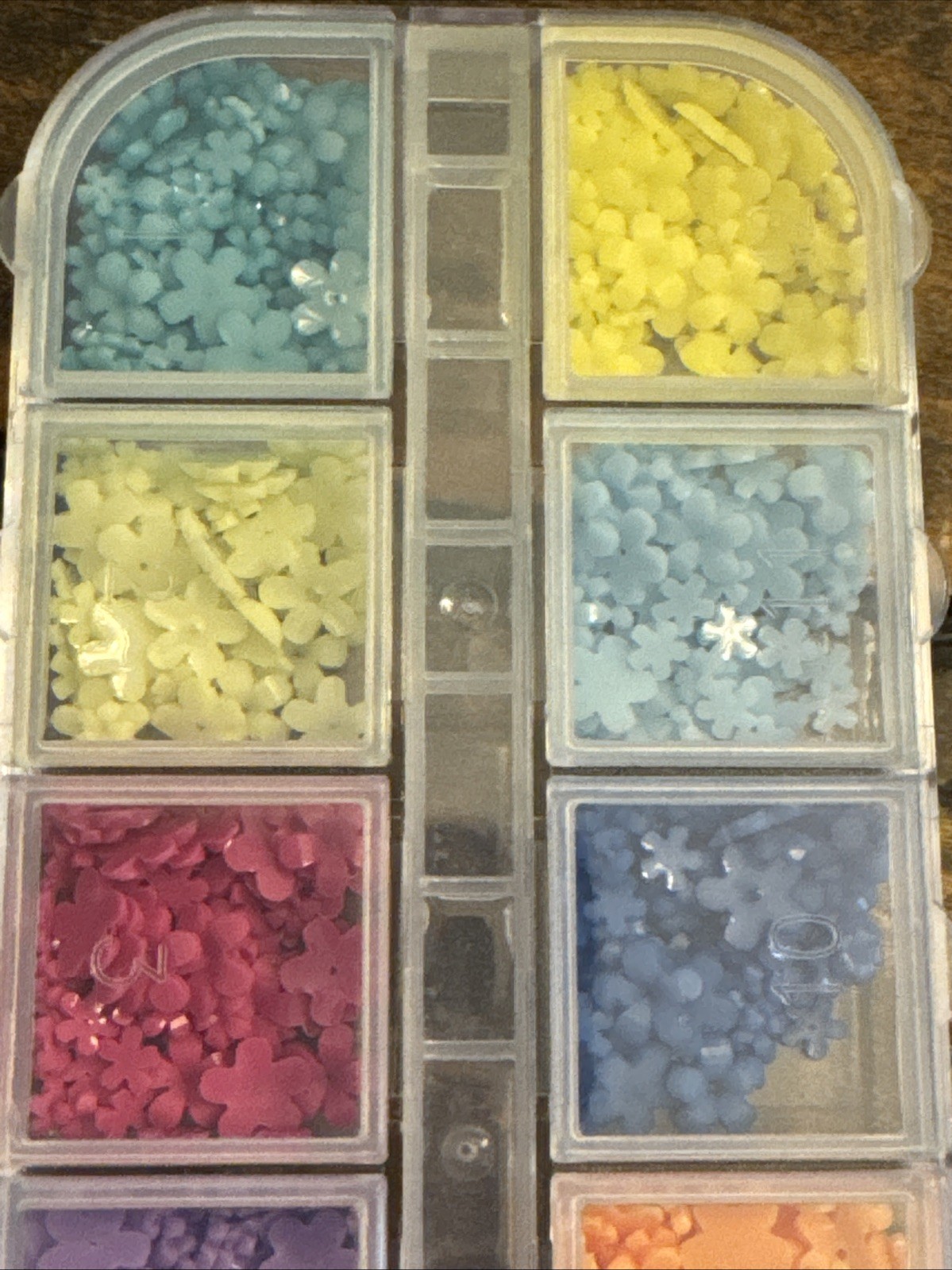 3D Mix Assorted Color Nail Charms, Acrylic Multi Blue Purple White Pink Flower