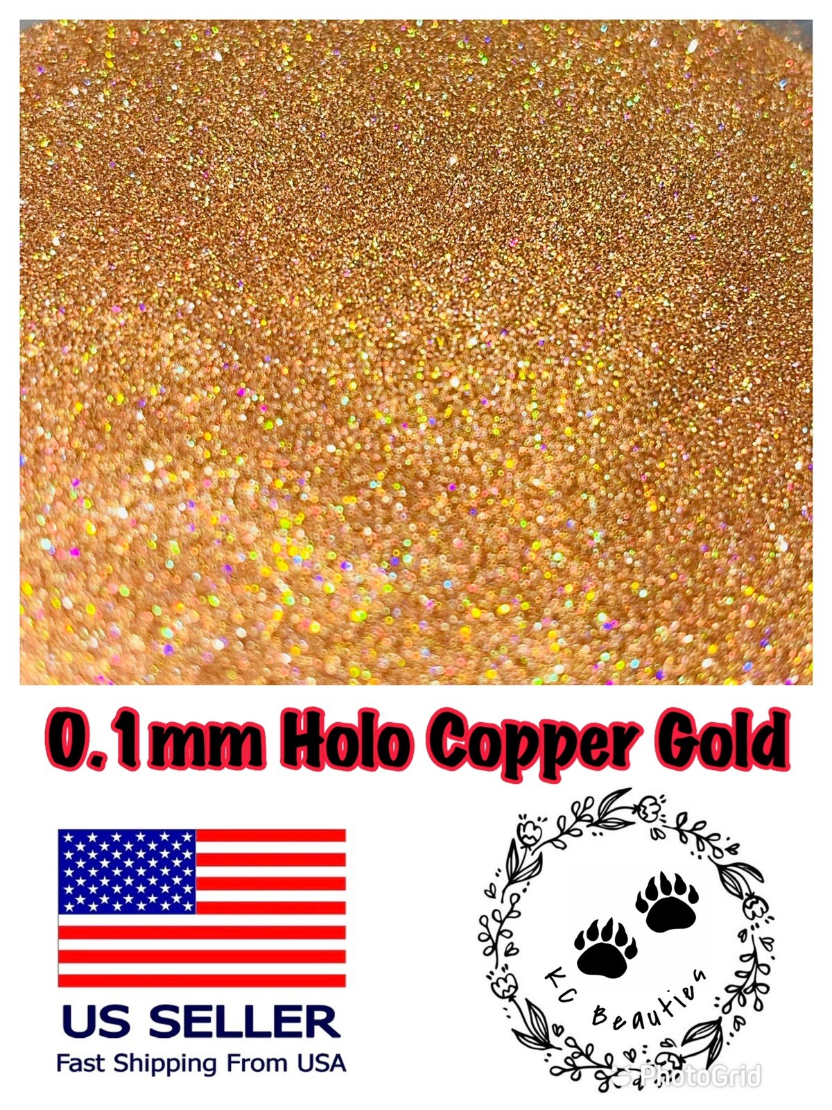 Solvent Resistant Holographic Copper Gold Epoxy Resin Nail Art Tumbler 1oz 0.1mm