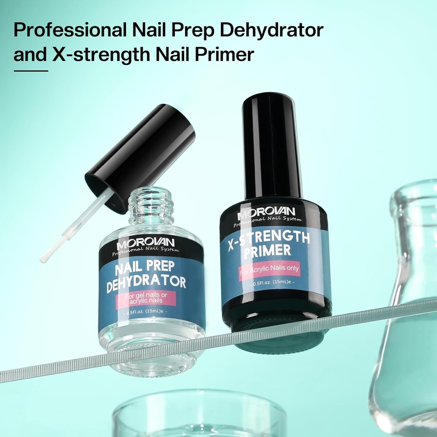 Morovan Nail Prep Dehydrate and Primer X-strength, No Burn Non Acid Nail…