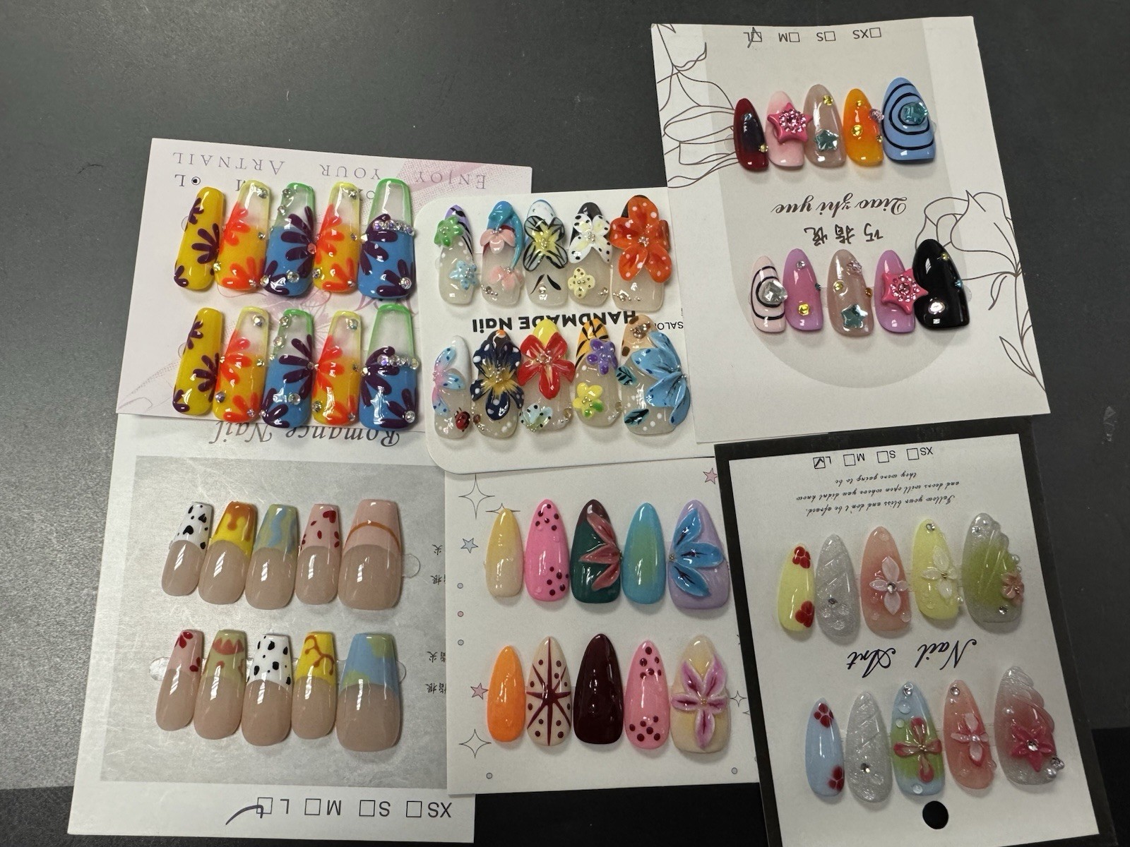 Summer Colorful Nails Press On Nails Flowers, Fun, Beautiful