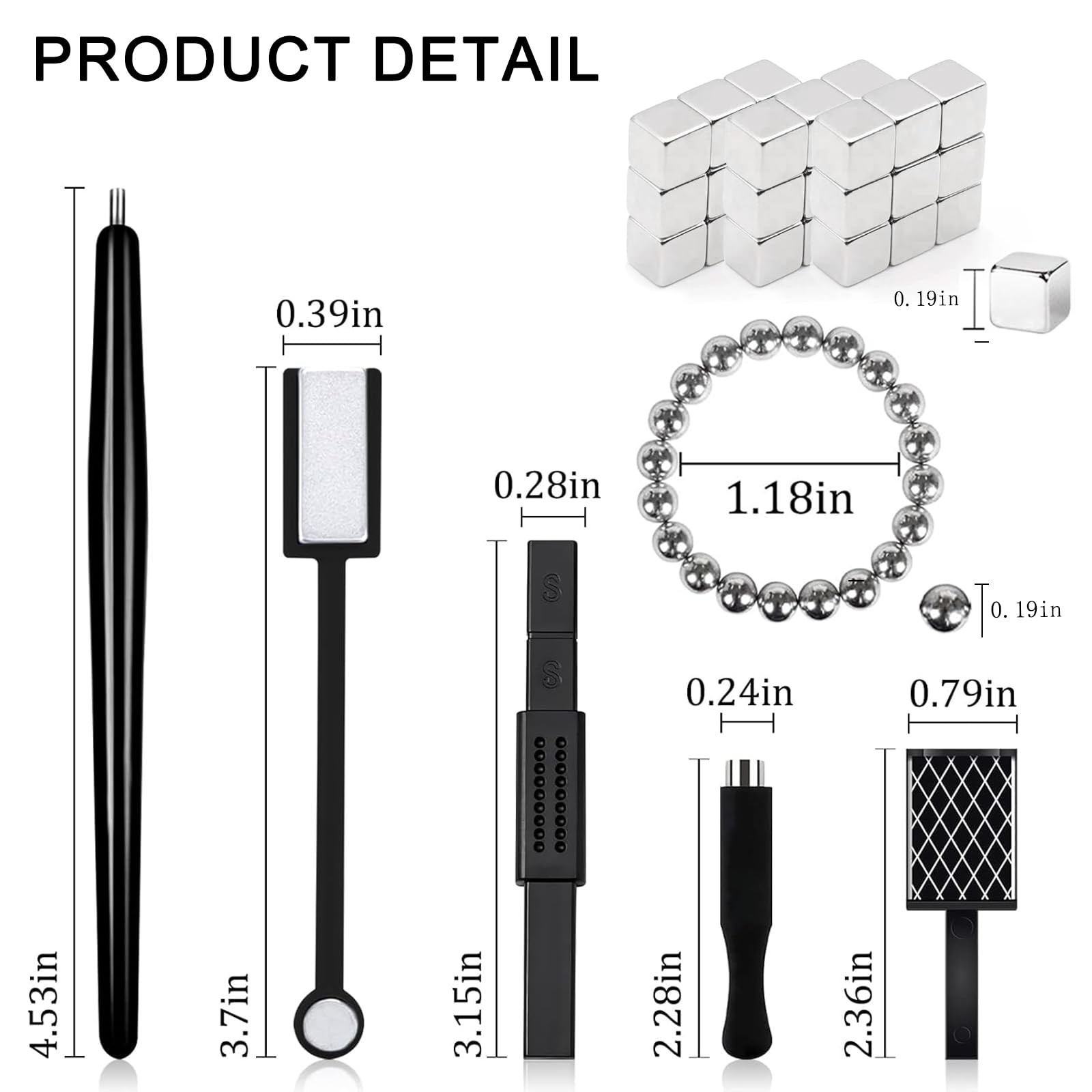 DANNEASY 60pcs Cat Eye Nail Magnet for Art, Gel Polish Kit1