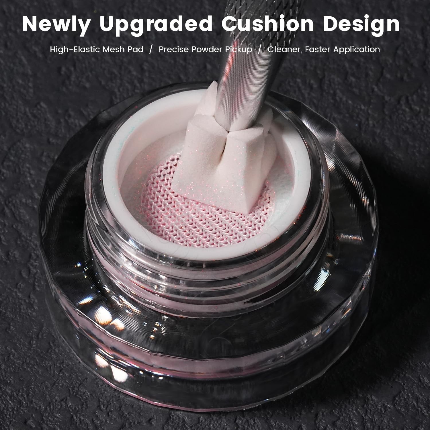 GleamTap Cushion Aurora Chrome – Nail Art Glitter