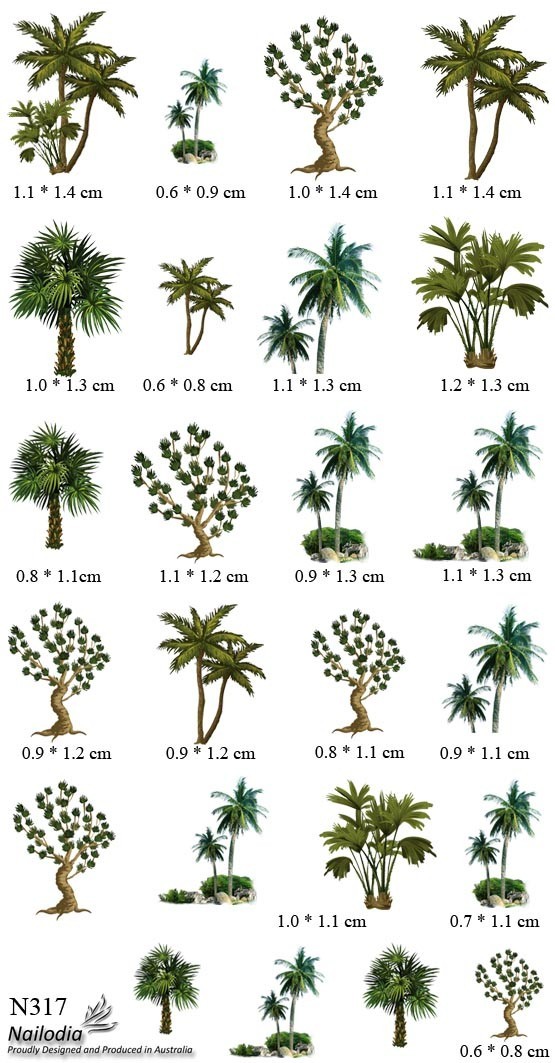 Palm Tropical Beach Tree Nail Art Decal Sticker Water Transfer Slider