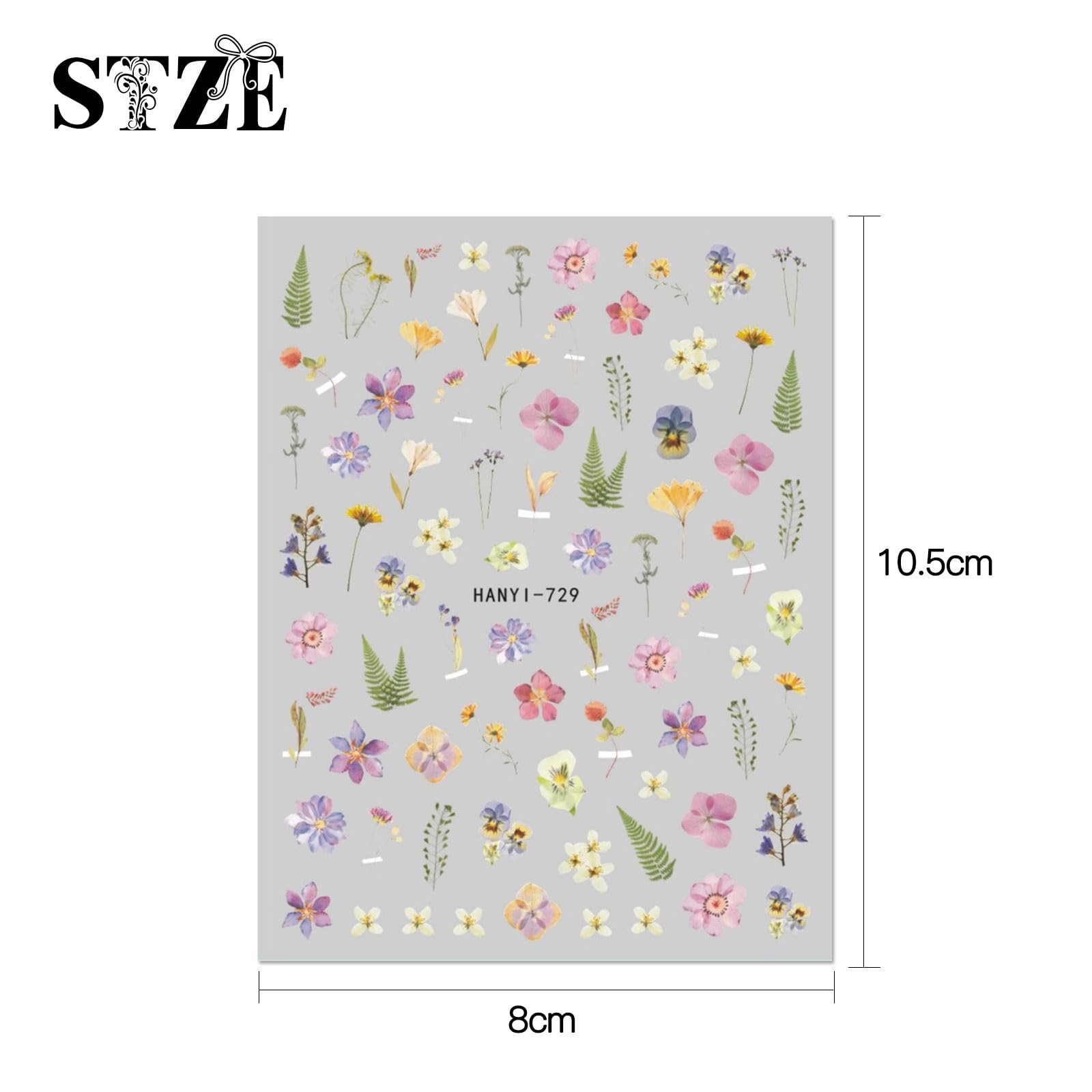 9 Sheets Spring Flower Nail Art Stickers Decals Self-Adhesive Pegatinas Uñas …