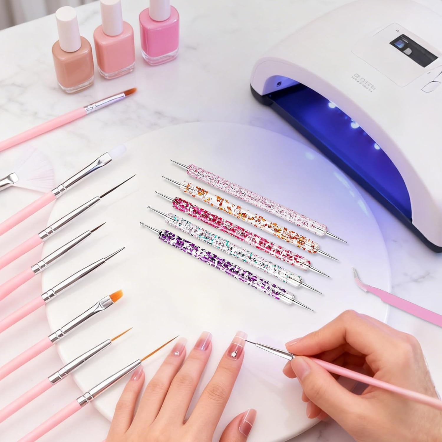 Nail Art Tools Set, Nail Art Kit for Beginners: 15 Professional Nail Brushes for