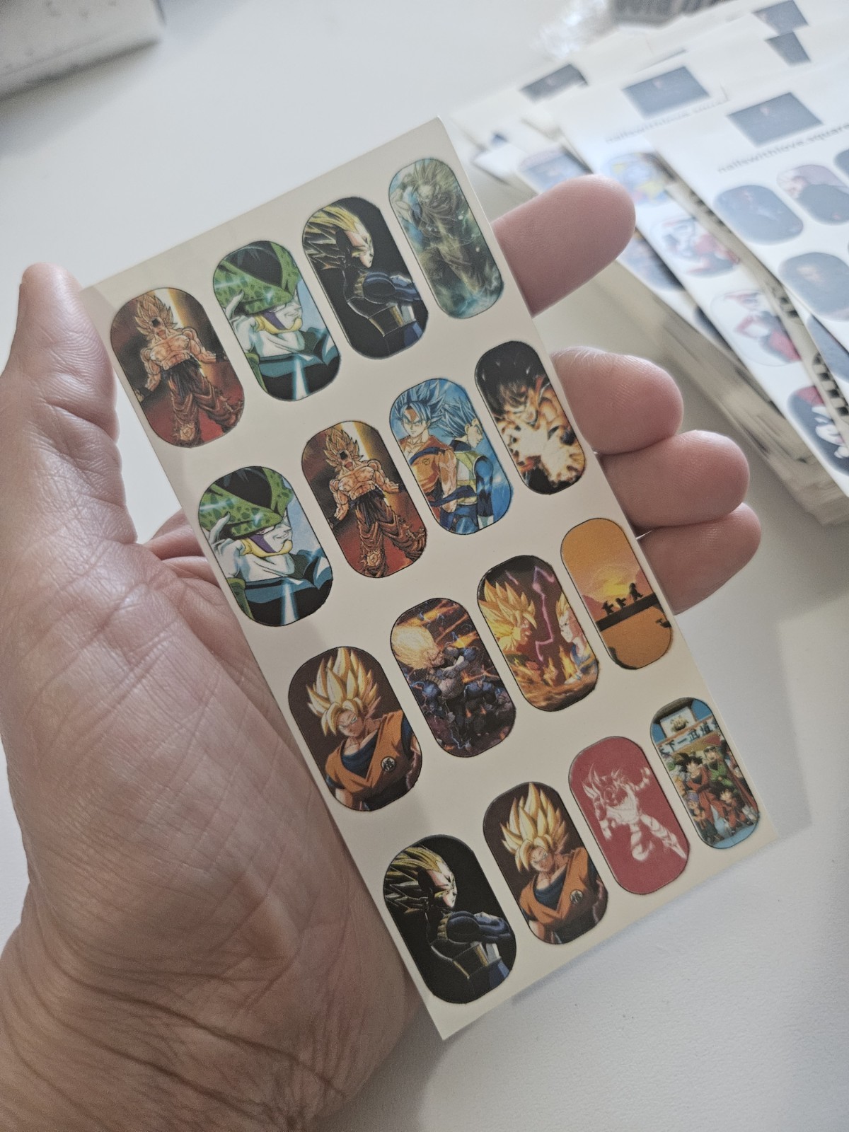 Dragon Ball Z Nail Decals Water Slide Full Cover Wraps DIY Nail Art 1 sheet