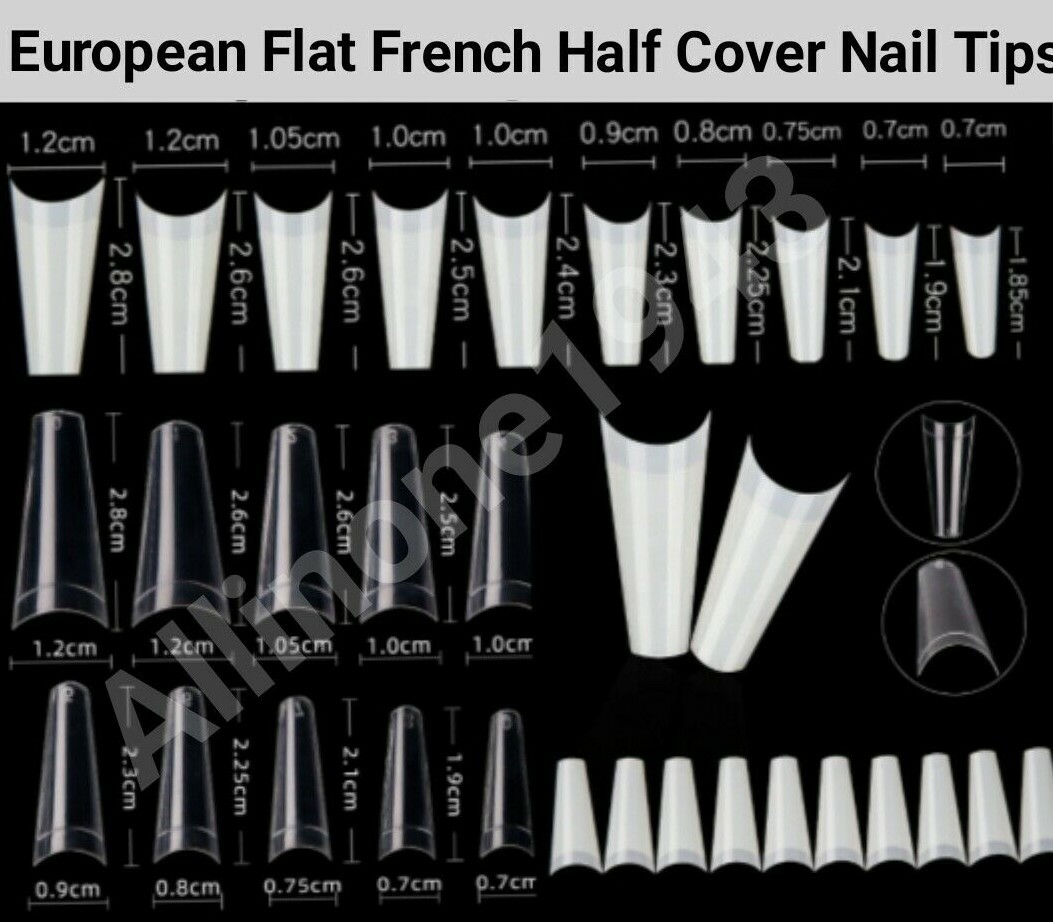 100/500/1000 Pcs Flat French Half Cover Artificial Fake False Nail Tips – Jargod