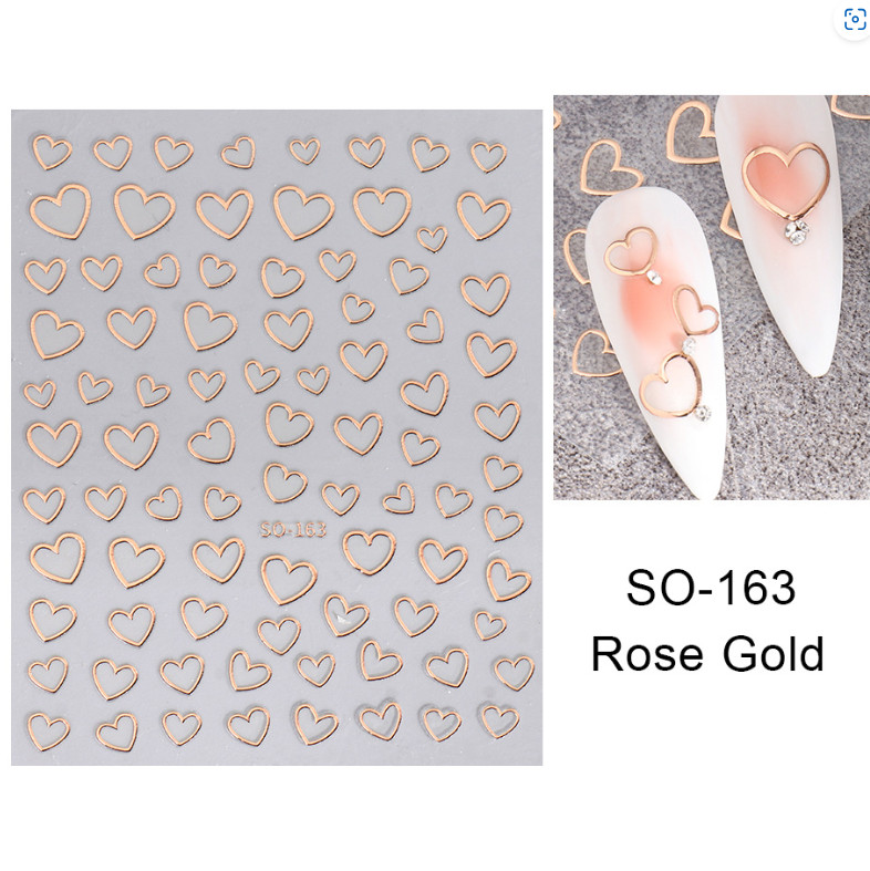 4Pcs 3D Nail Art Stickers Decals Transfers Valentines Day Love Hearts DIY NS44