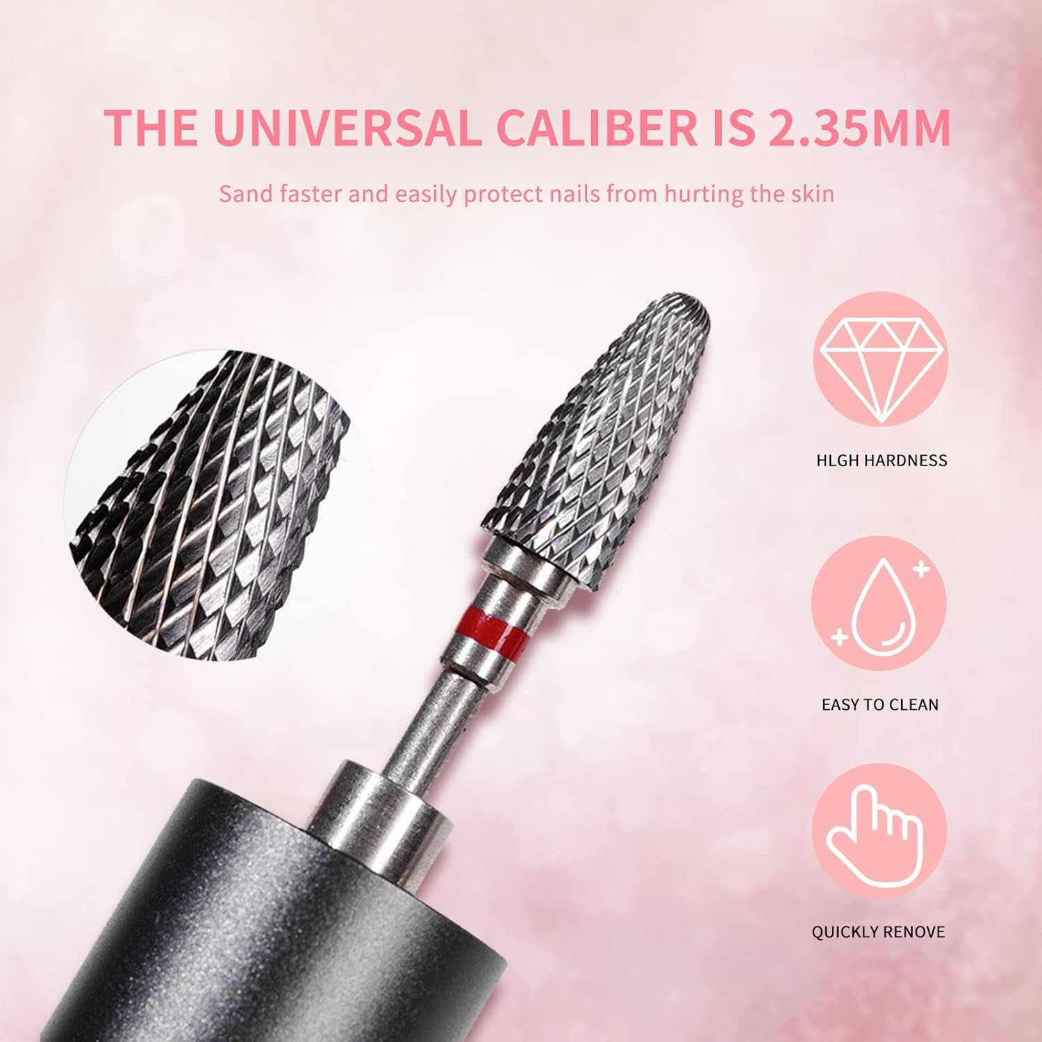 3 Pieces 1 Nail Drill Bits 3/32 Inch Profal Tungsten Nail File Bits