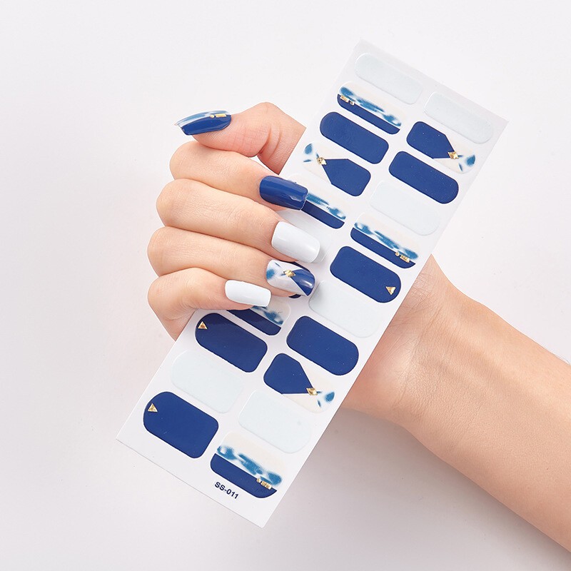22Tips Nail Art Stickers Self-Adhesive DIY Stylish Nail Wraps Full Cover Sticker