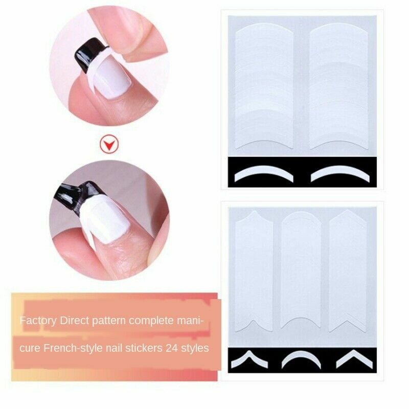 5 Pack / Set French Manicure Nail Art Tips Form Guide Sticker DIY Stencil USA