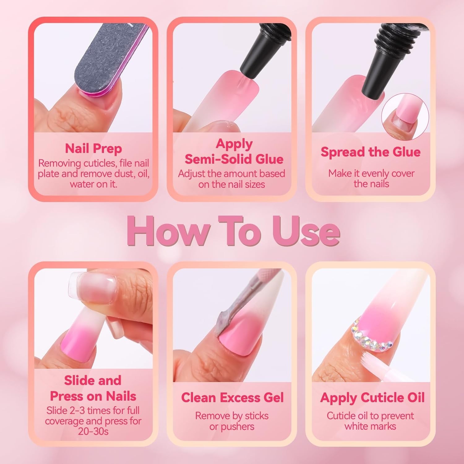 Hema-Free Semi Solid Nail Glue, Upgraded Super Strong Nail Glue for Press On …