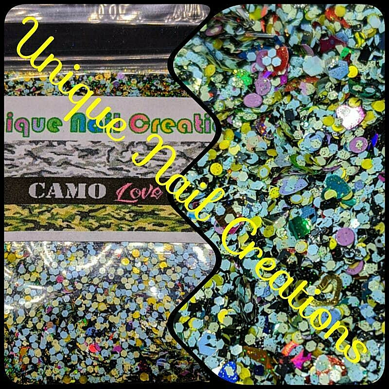 Limited Edition Glitter Mix~I LOVE CAMO~Nail Art/Body Glitter/festival/Slime