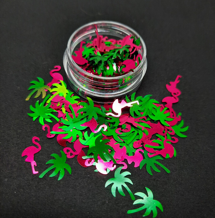Nail Art Glitter Shapes, Unicorn, Moon, Leaves, Puzzle, Stars, Mickey, UK Seller