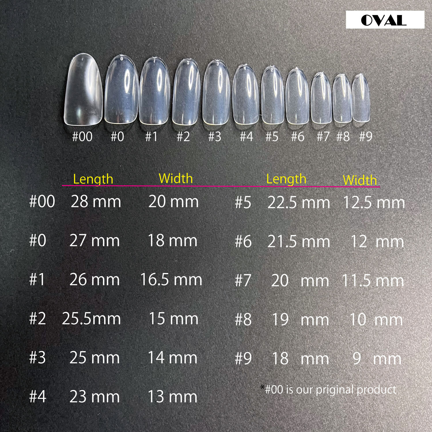 【 3 Type of Shape * 3 packs 】 Mixed Full Size Set of Clear Nail Tips