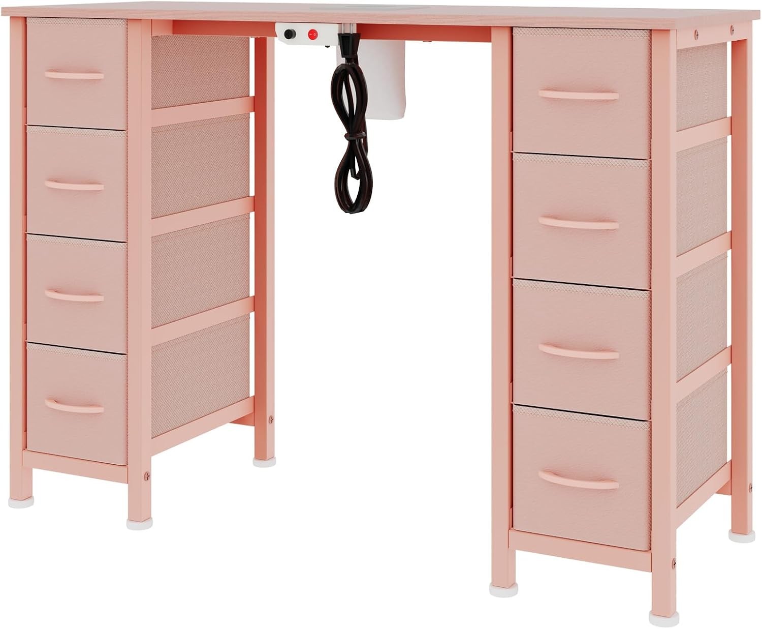 Nail Desk Manicure Workstation with Dust Collector Fabric Drawers