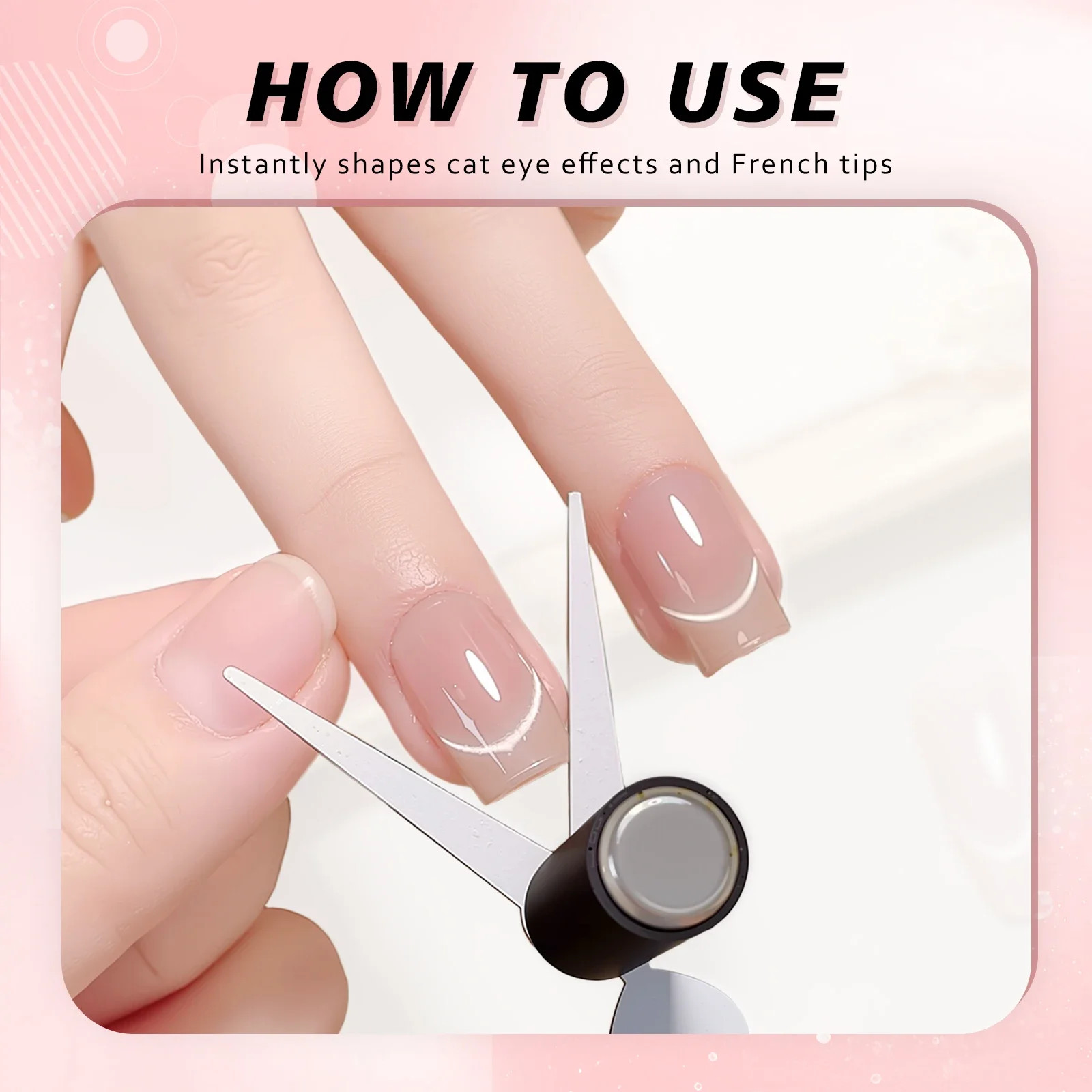 Double-head French Nail Art Magnet Set 3D Strong Cat Eye Magnet Nail Art Gel