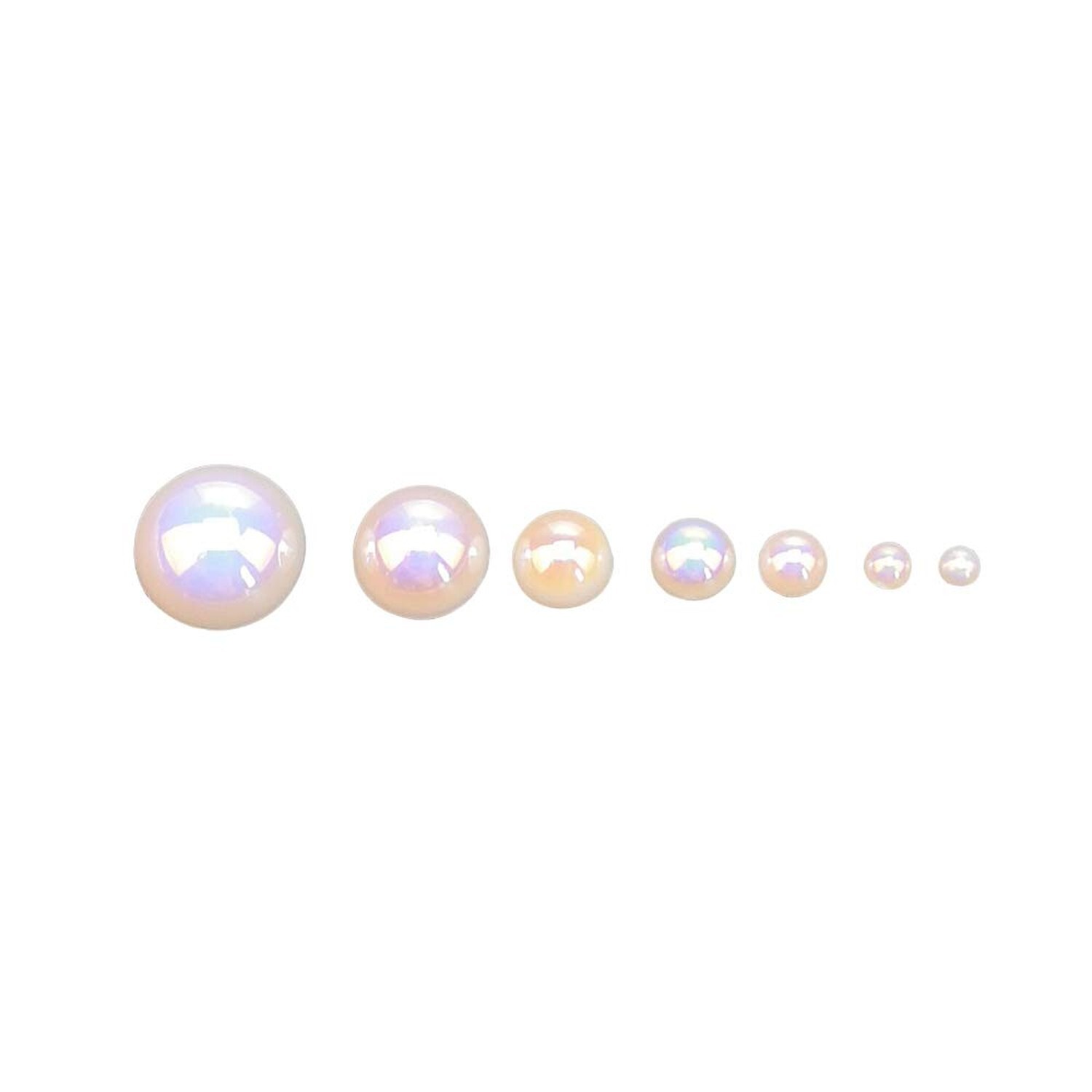 Chenkou Craft 3000PCS 1 Box White AB Round Flatback Imitation Half Pearls Bea…