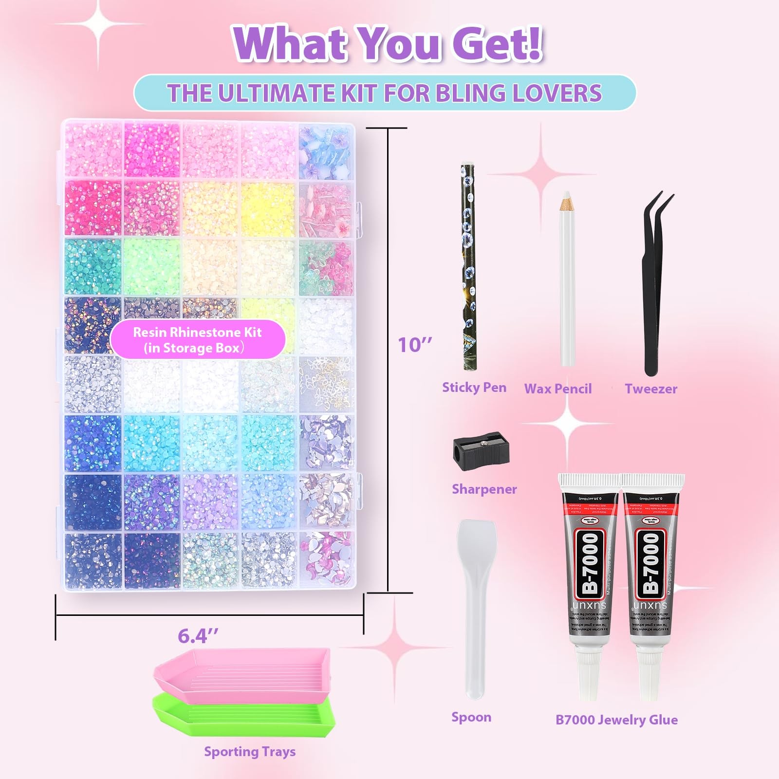 33000Pcs Jelly Rhinestones Bedazzling Kit, 32 Colors 3mm Resin Flatback Gems …