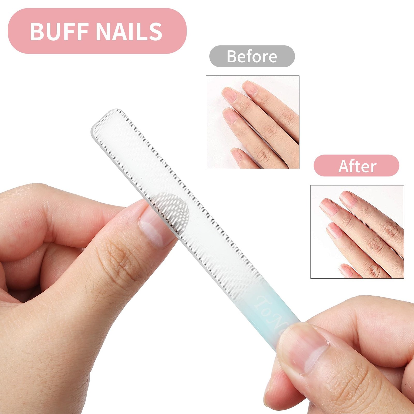 Nano Glass Nail Shiner Kit, 3-in-1 Manicure Tool-Nail Buffer for Shaping Buff…