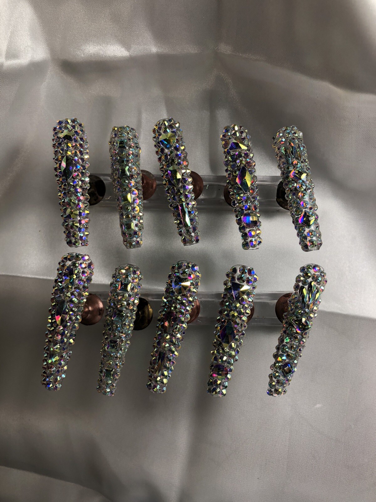 Z NAILZ! Stunning Set Of Completely Jeweled 3XL Handmade Custom Press On Nails