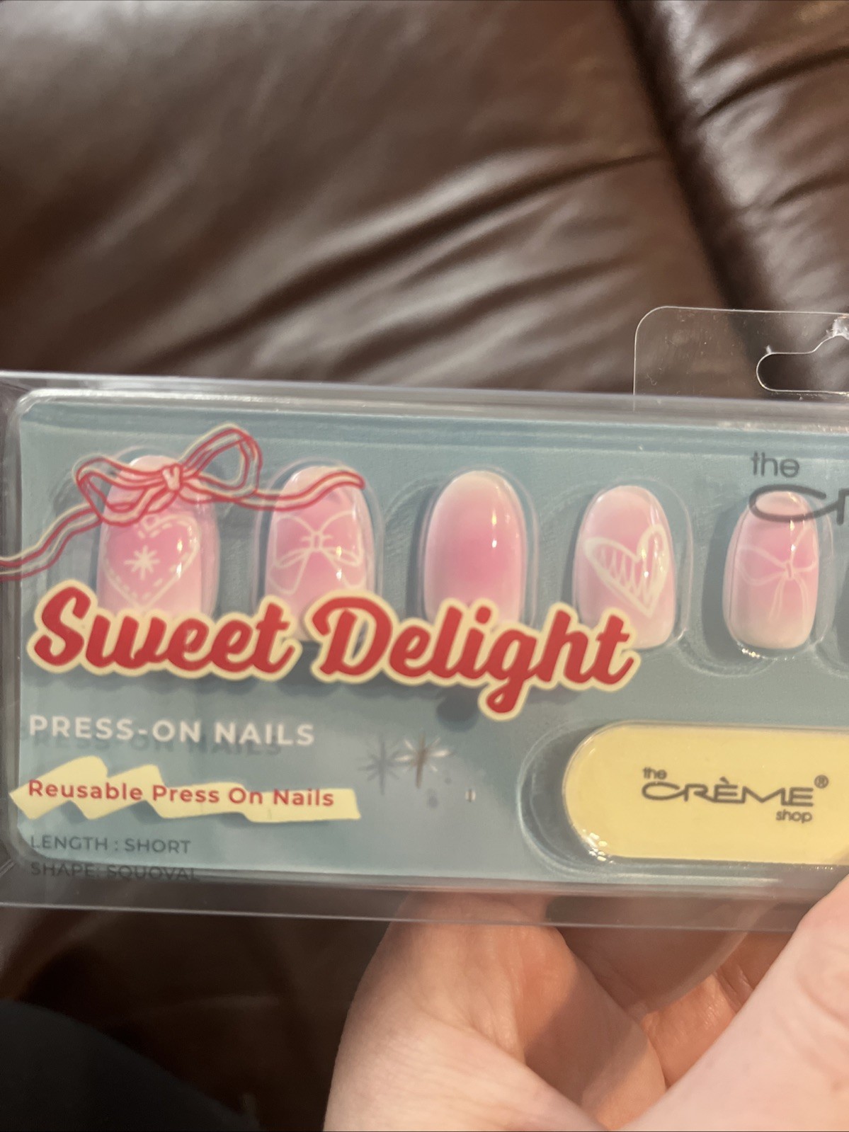 The Crème Shop Sweet Delight Press On Nails, Set Of 24, Short, Squoval
