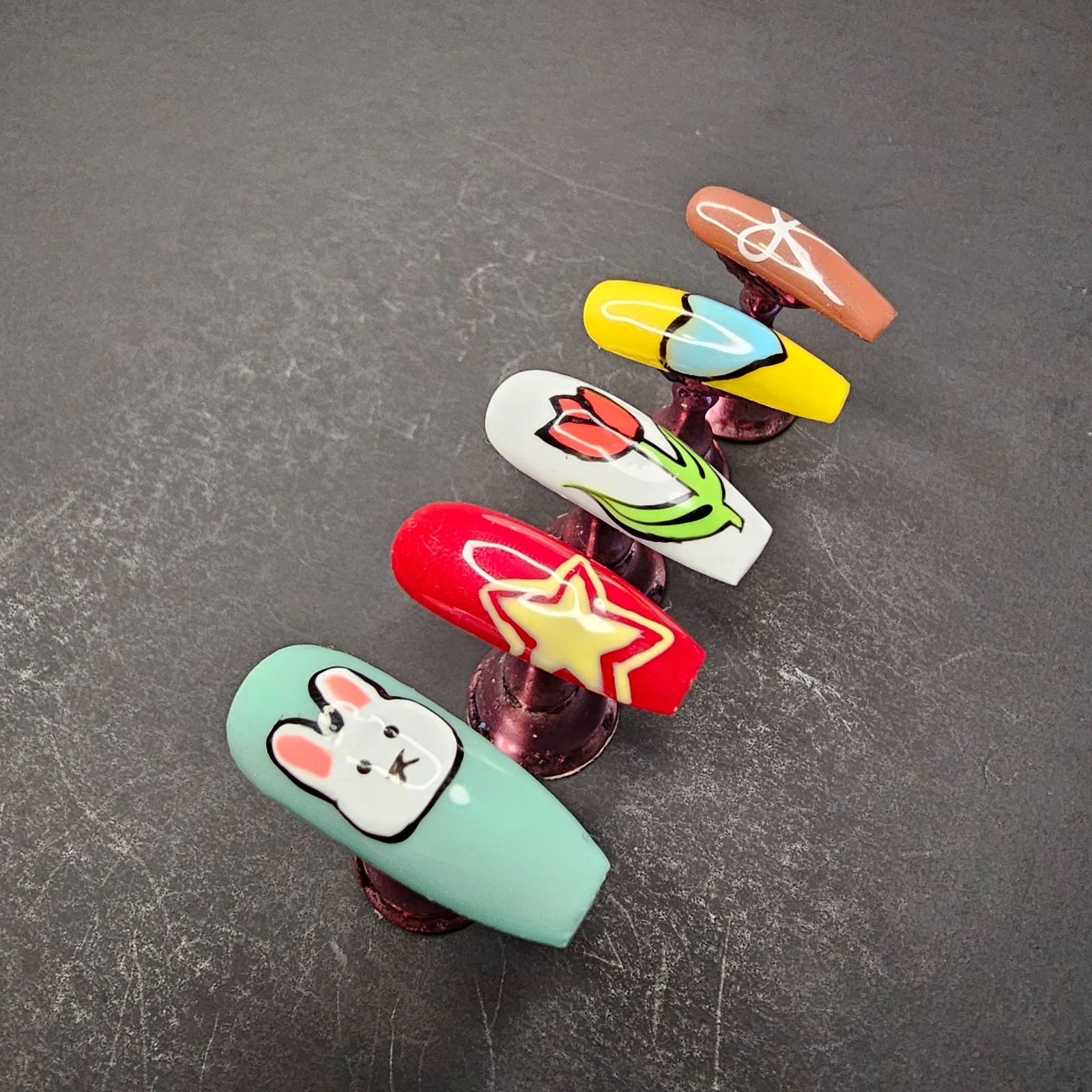 Press-On Nail Set #54: 2000’s Spring