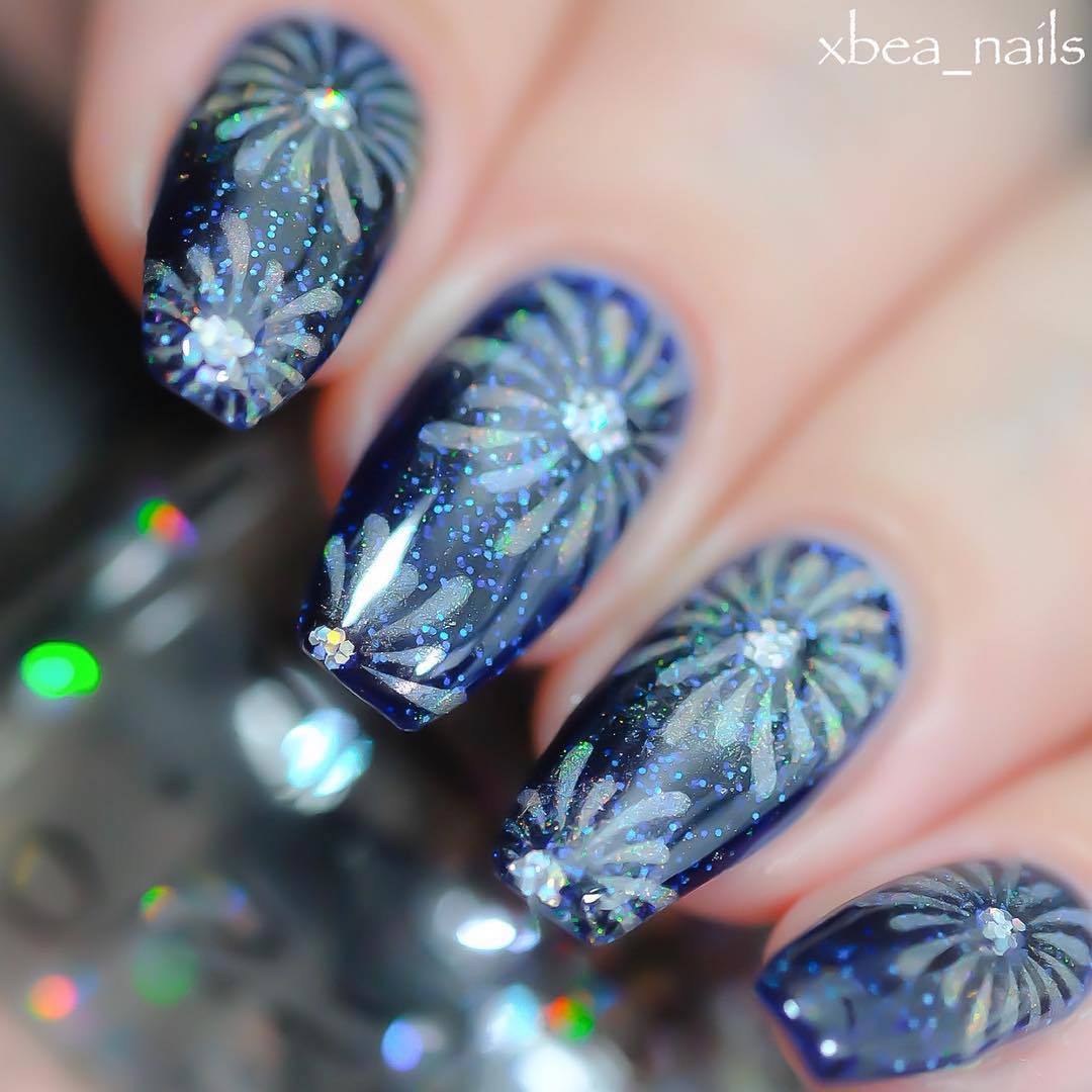 Firework Stencils for Nails, Christmas Nail Stickers, Nail Art, Nail Vinyls
