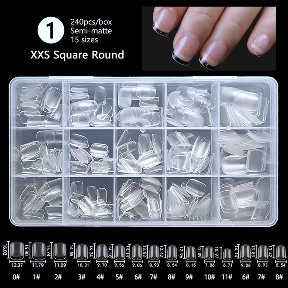 Fake Nails 240PCS For semi Matte For french Ballet Style ABS Nail Tips