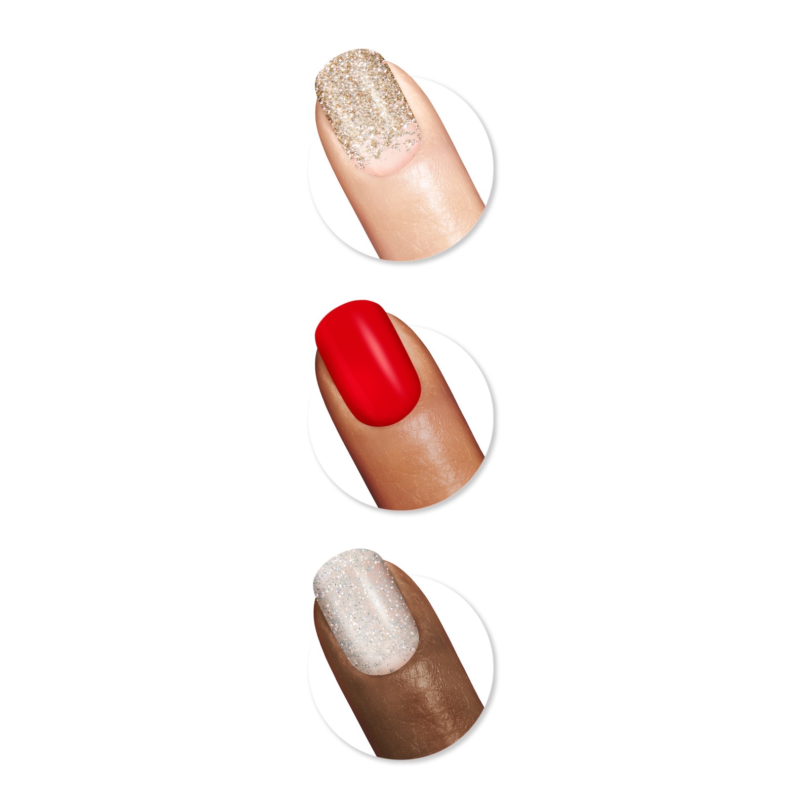Sally Hansen Salon Effects Nail Strips | No UV Light Needed, A-List Ruby, 32pcs
