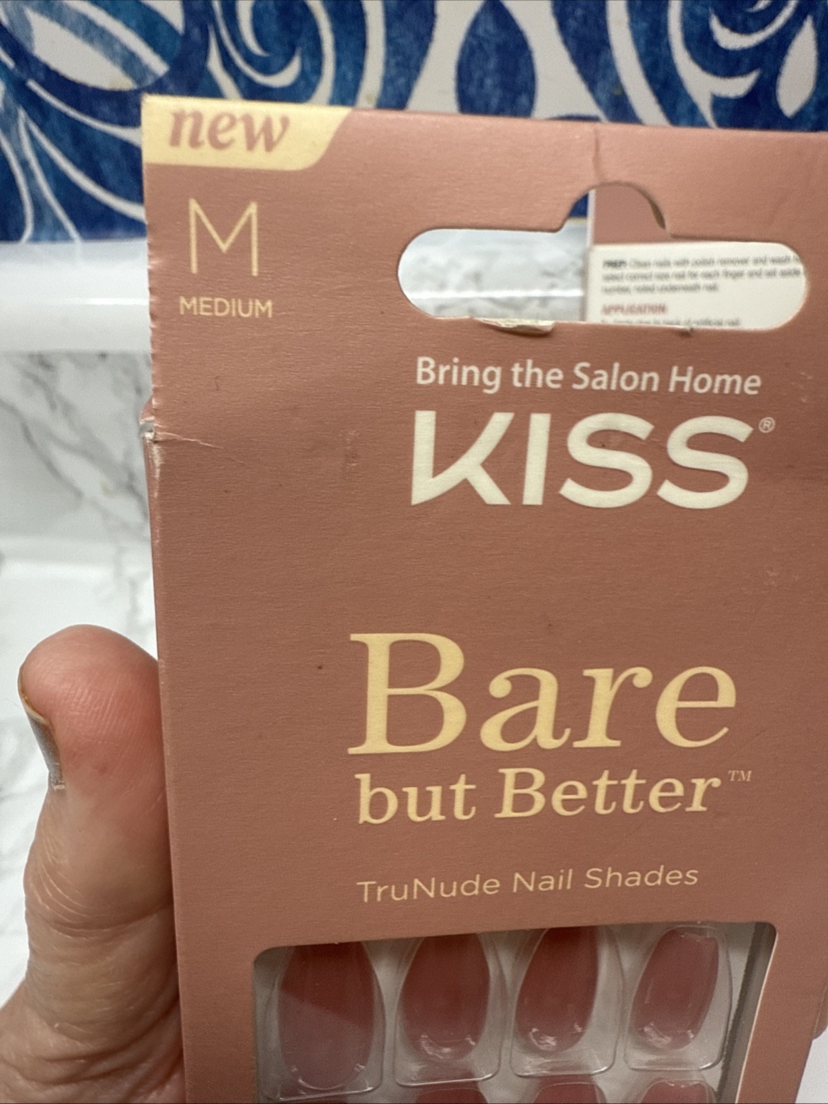 KISS Tru Nails Bare But Better Medium Glue Included Nude Set Of 2 (56nails) New
