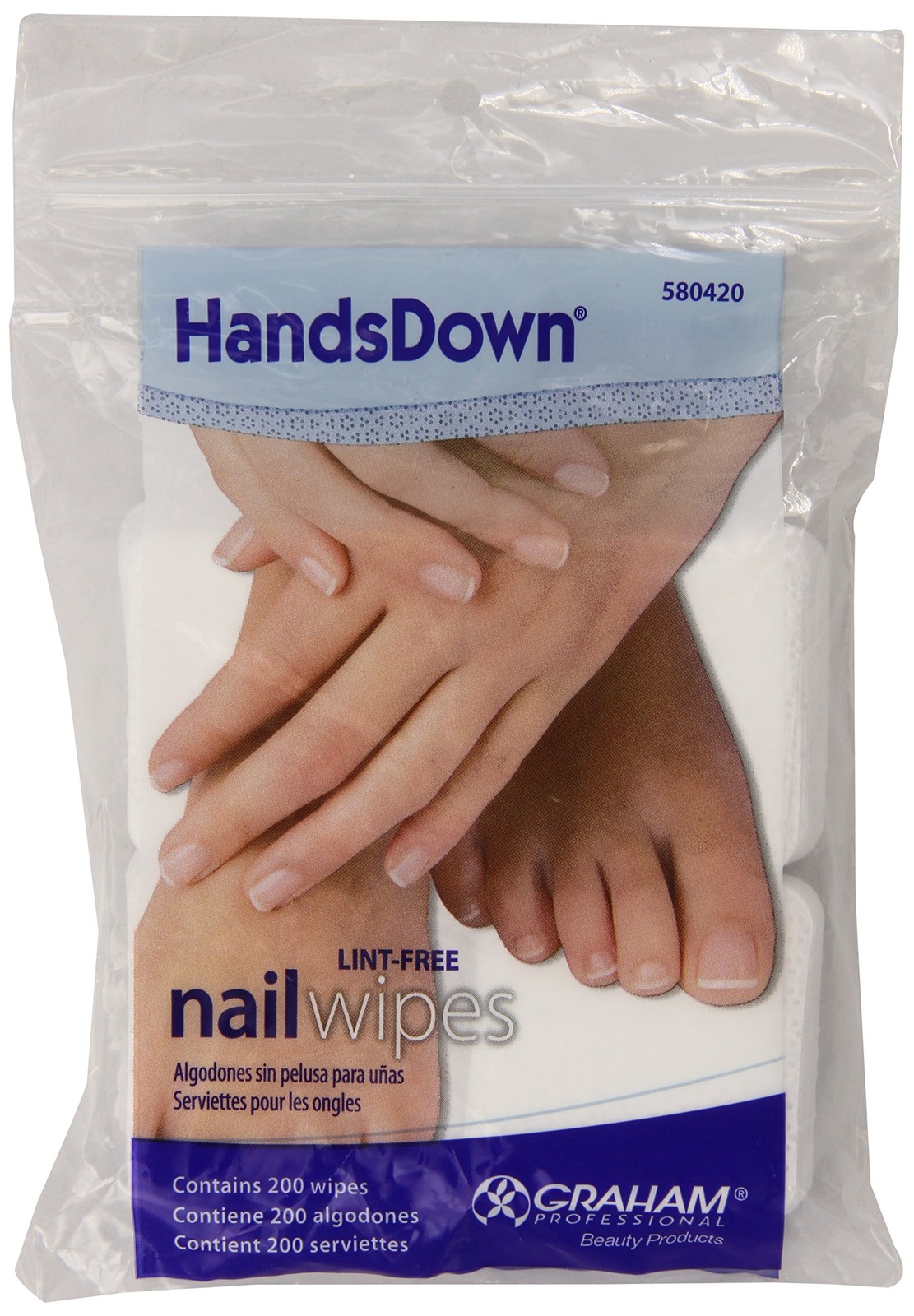 Graham Hands Down Nail Wipes, 200 Count 200 (Pack of 1), 1