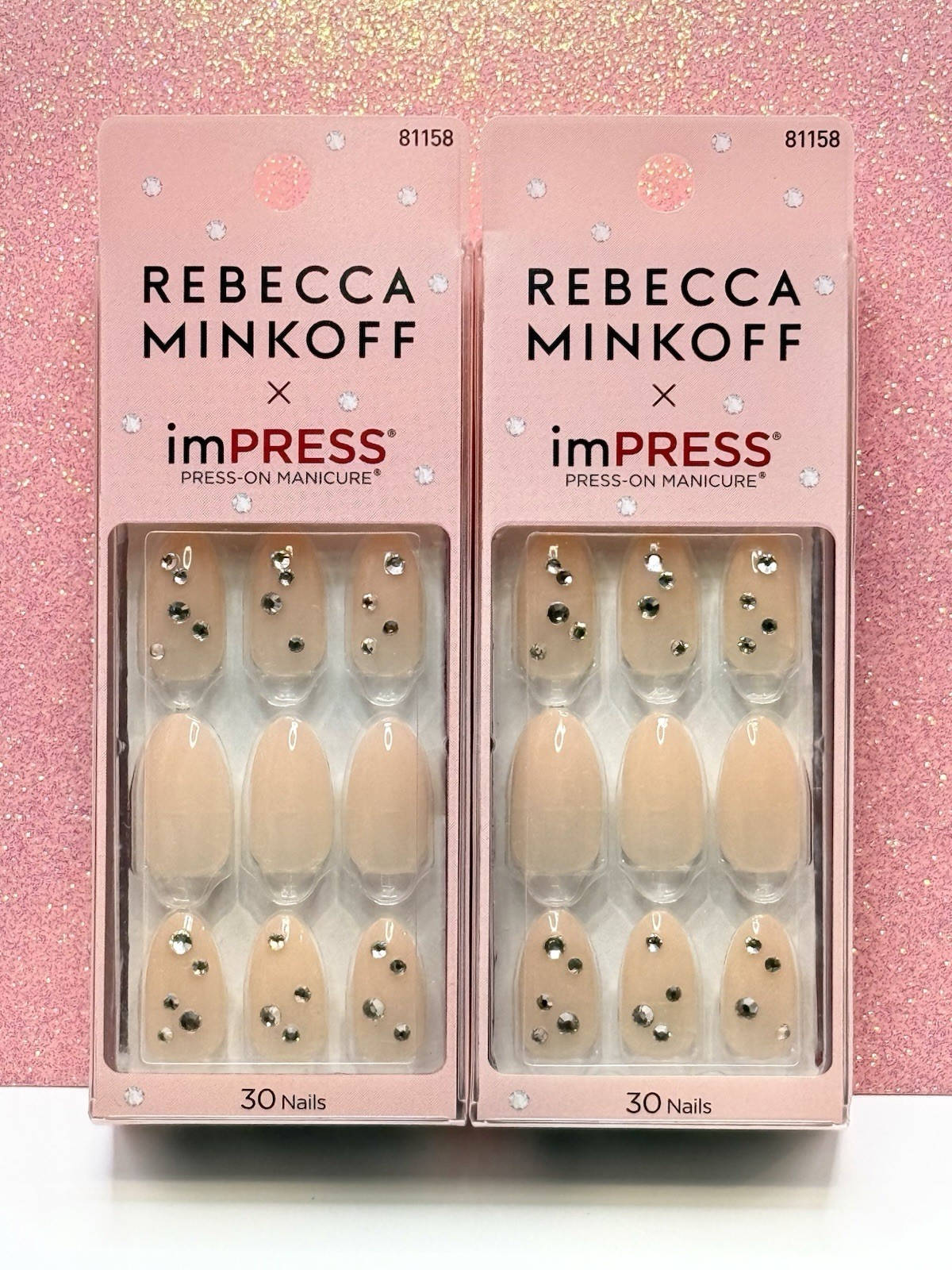 Kiss imPRESS Rebecca Minkoff Press-On Nails Medium Blush Nude 81158 Lot Of 2