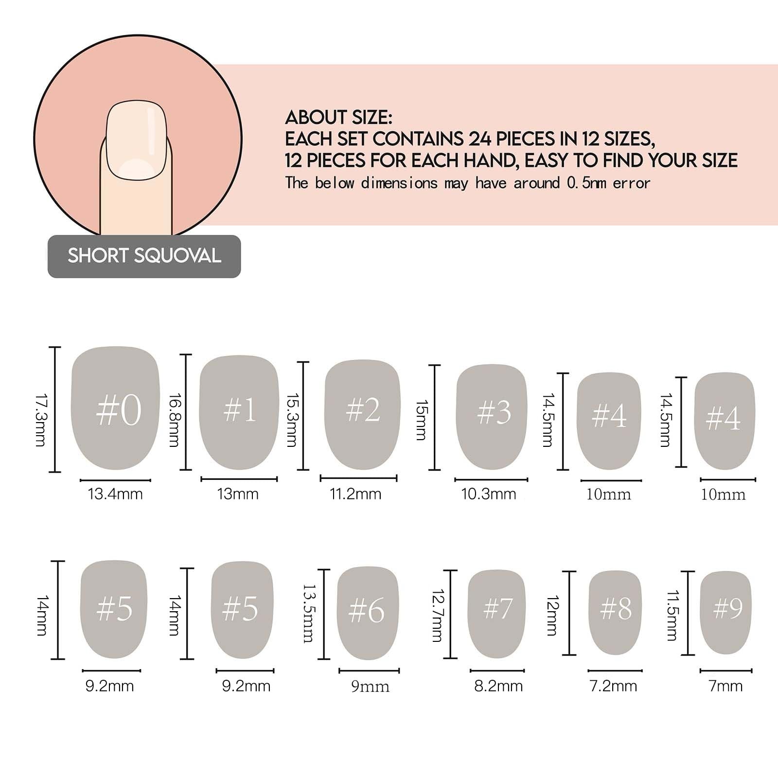 GLAMERMAID Extra Short Press on Nails, 24 Count (Pack of 1), Aurora Pink