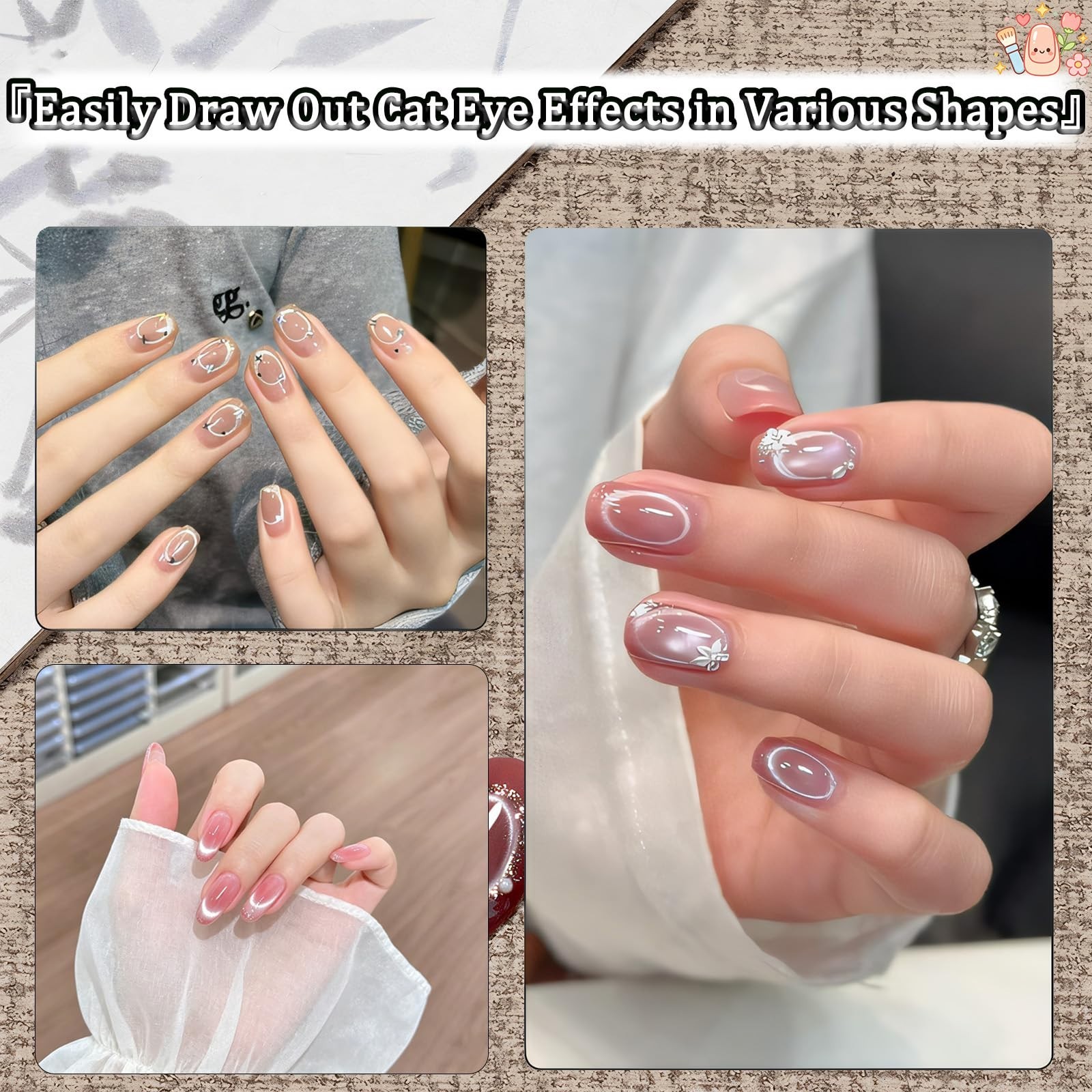 Ring-Shaped Cat Eye Magnet for Nails, Y & Rings Magne, Home Salon DIY Manicure