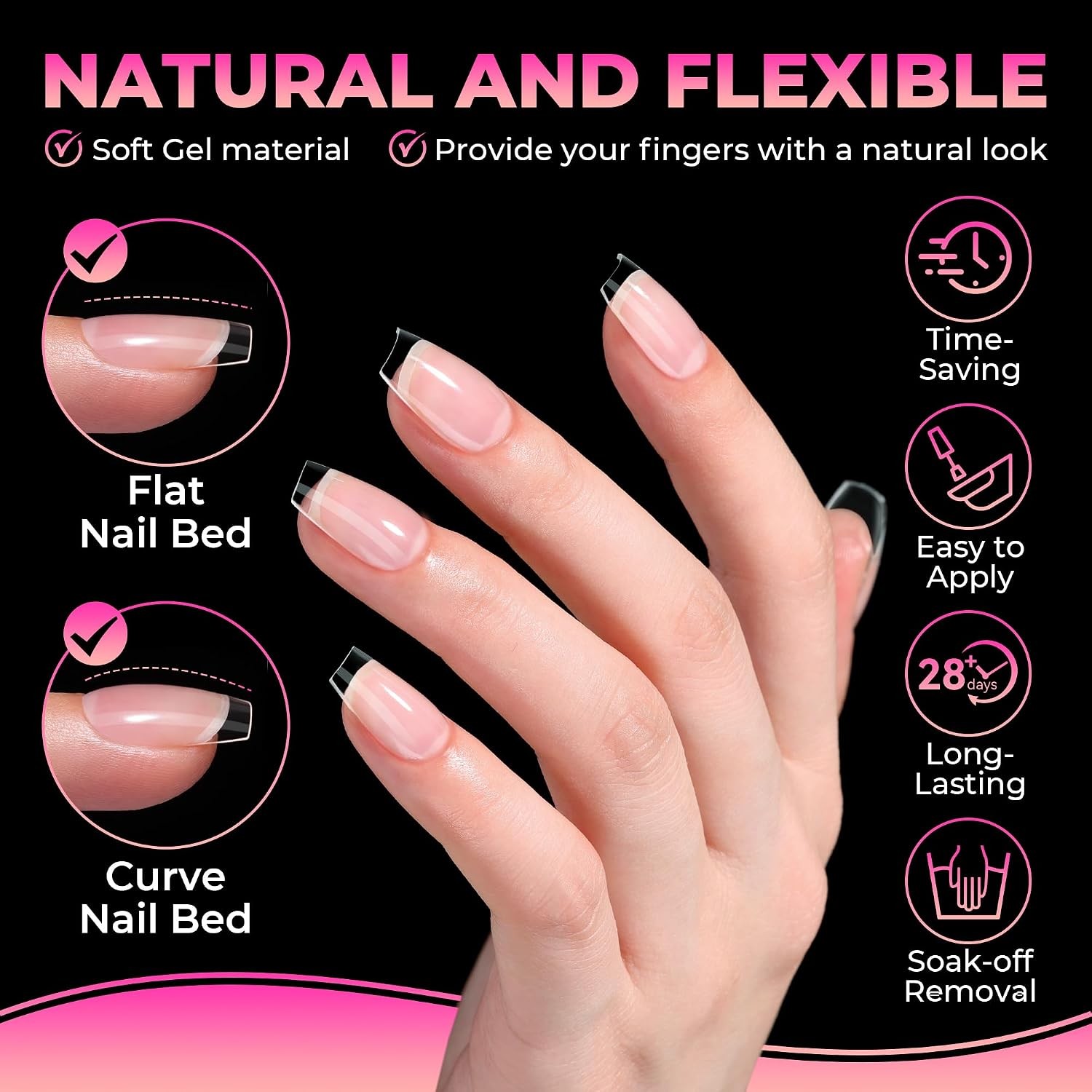 Short Coffin Nails Tips: 510Pcs Soft Gel Nail Tips Coffin Acrylic Full Cover Sho