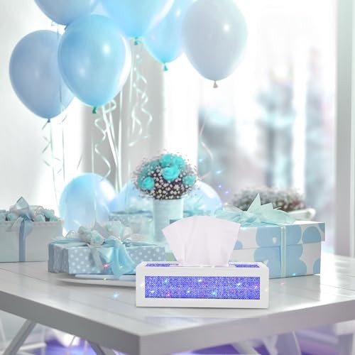 Self Adhesive Rhinestone Ribbon Crystal Strips, 3 Yards Width-0.35 inch Blue AB