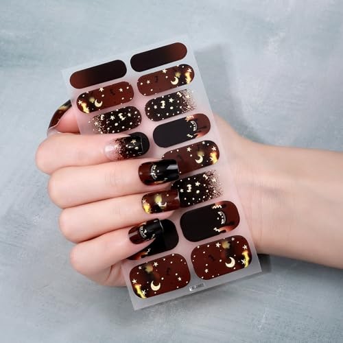 6 Sheets Halloween Nail Wraps Full Stickers Nail Polish Strips, DIY Self
