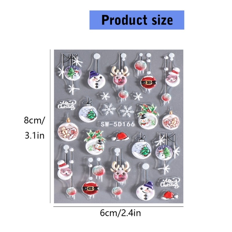 Snowflakes Nails Art Stickers Christmas Nail Decals Self-Adhesive Nail Sticker