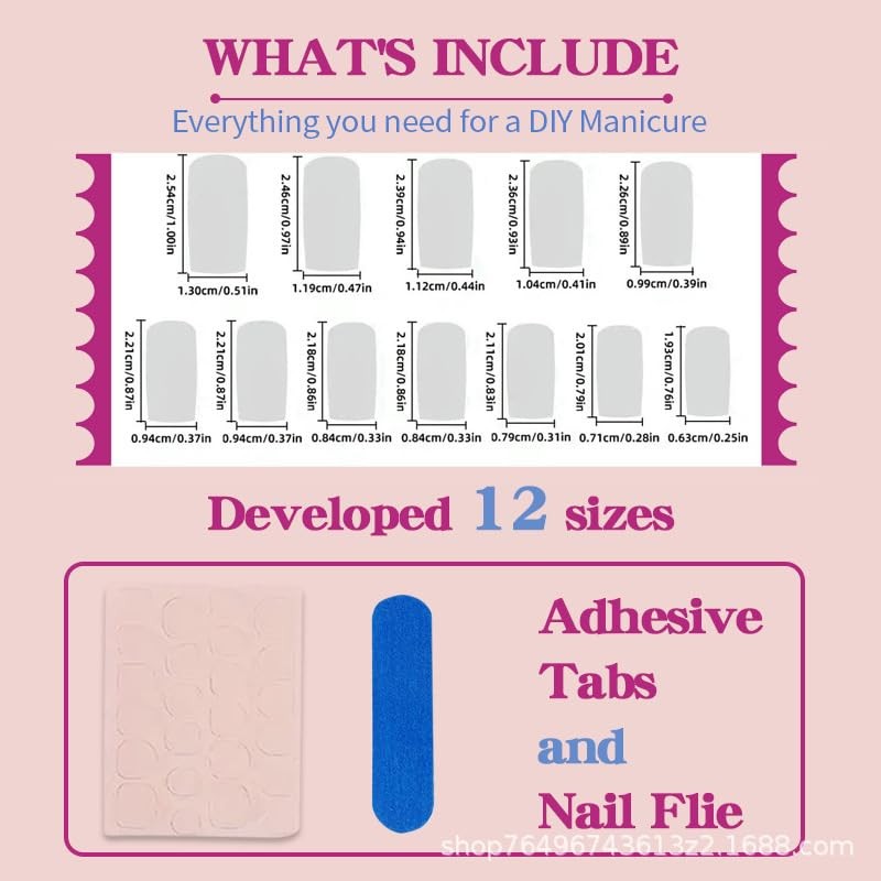 plalely Long Square Press on Nails Brown 01