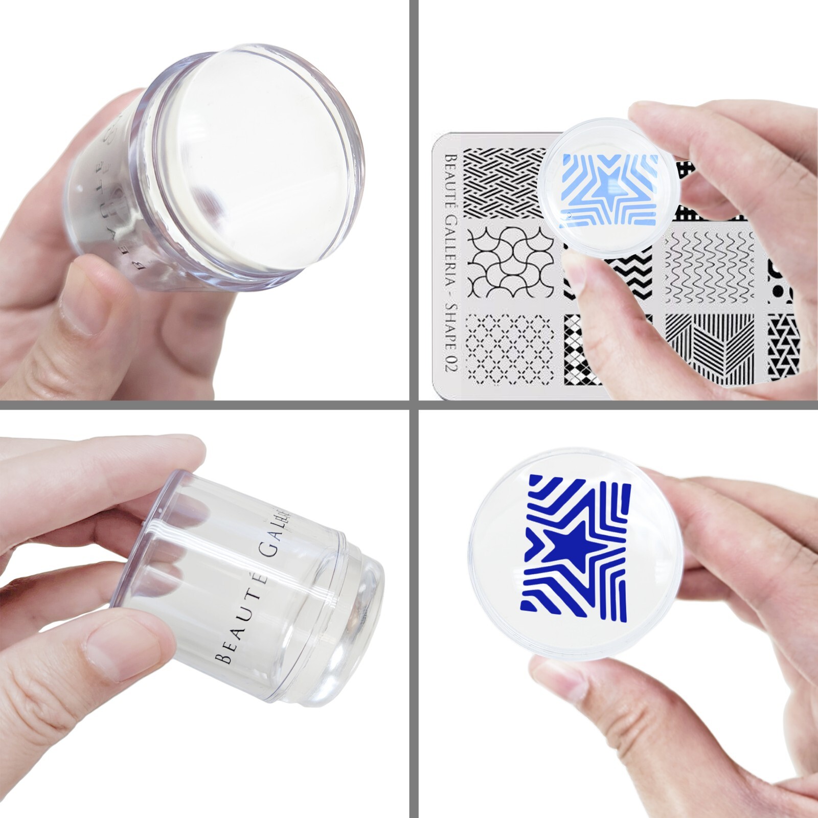 Nail Art Stamper and Scraper Bundle Set, Nail Stamping Tool, 4 Pieces