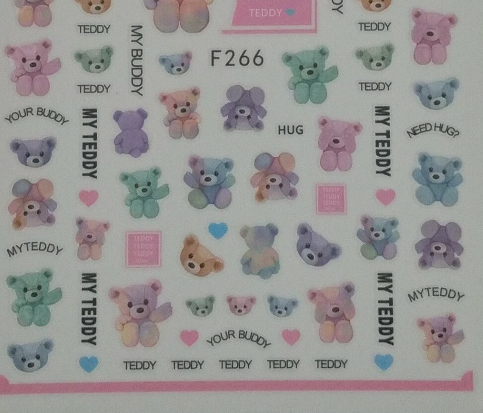 Teddy Bear Nail Stickers