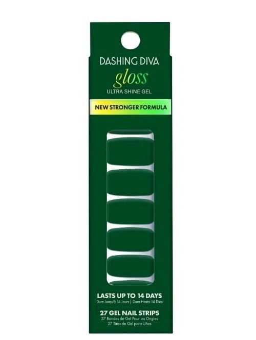 Lot Of 5 Dashing Diva Gloss Ultra Shine Gel Nail Strips Black Green Yellow