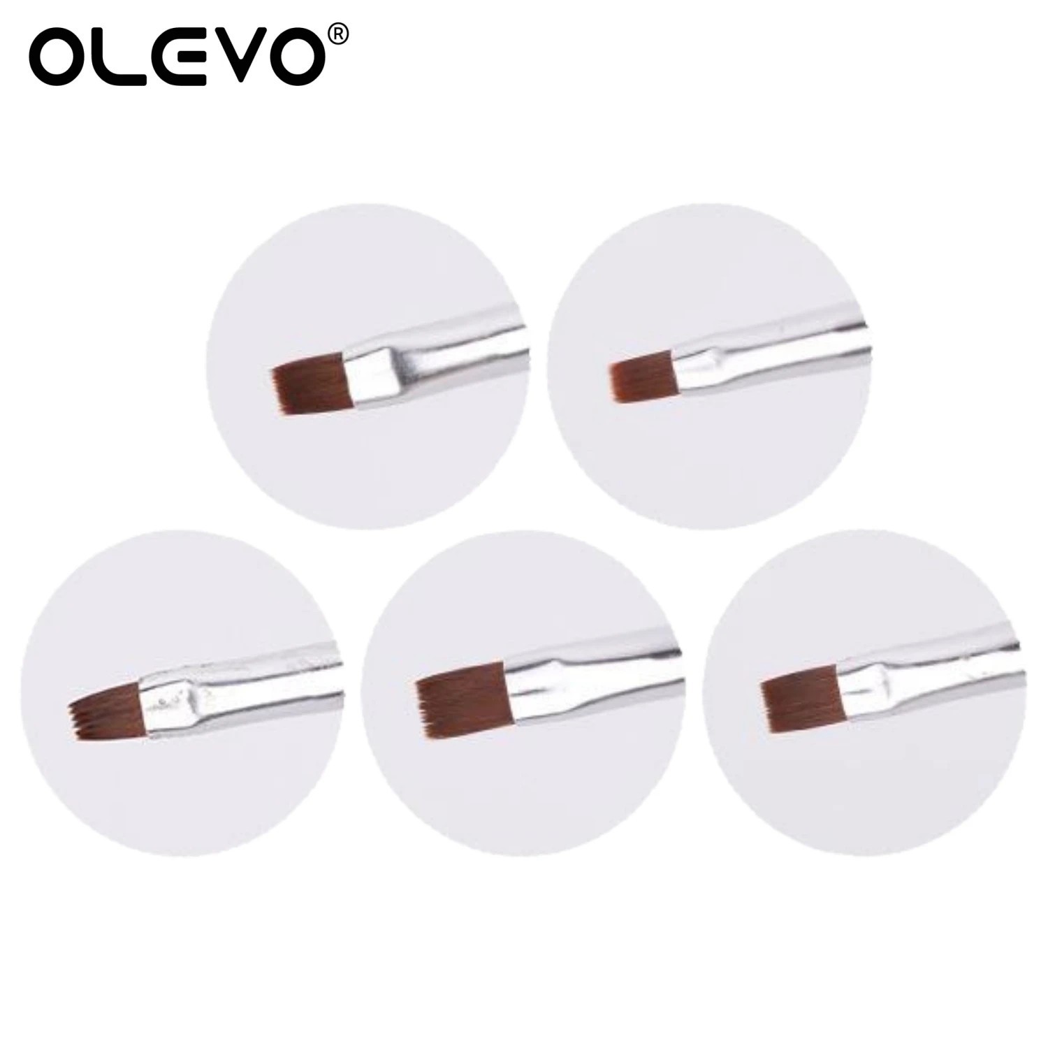 5 pcs Brushes UV Gel Brush Nail Painting Drawing Liner Flat Nail Art Display
