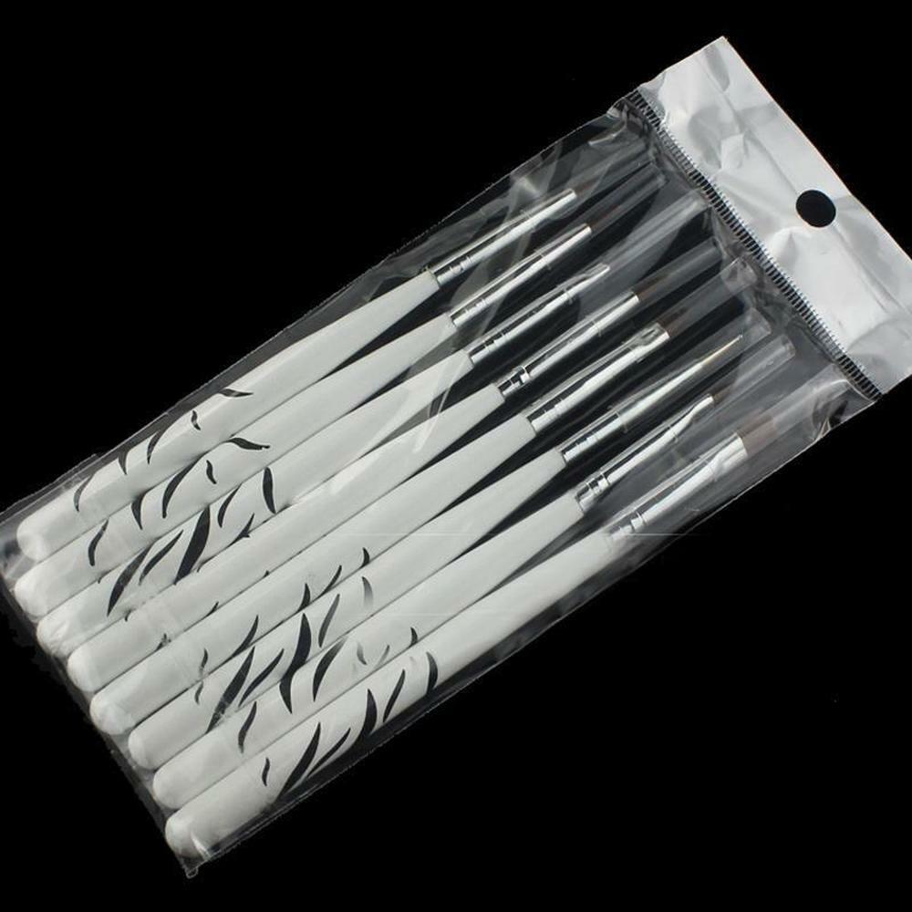 1Set/8Pcs UV Gel Nail Art Brush Polish Painting Pen Brush For Manicure