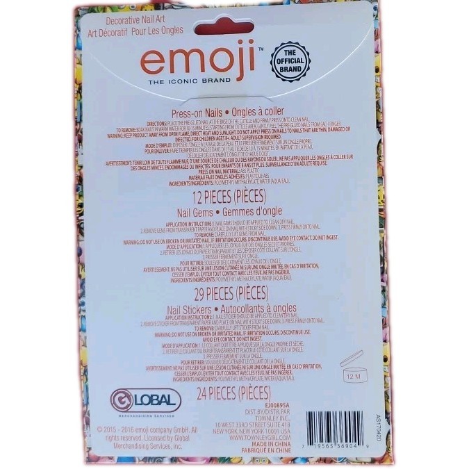 10x Emoji Nail Sticker , Each Contains 65 Pcs