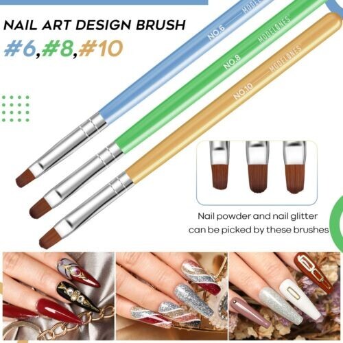 8Pcs Nail Art Brush Set, 7Pcs Nail Brushes + 1Pc Nail Dotting Tool